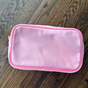 Stoney Clover Lane Double zip pouch flamingo with bright pink piping